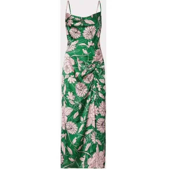 Milly | Dresses | Milly Pink In Green Lilliana Slip Dress | Poshmark
